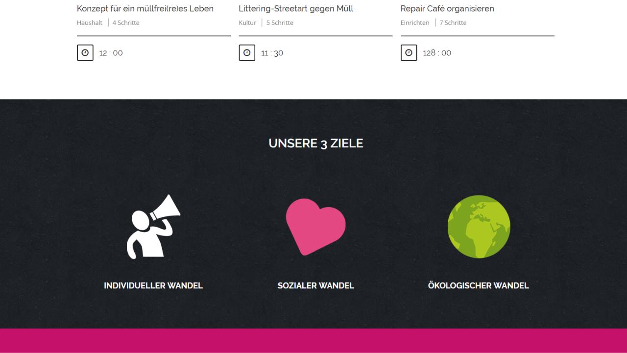 Screen: Drei Ziele